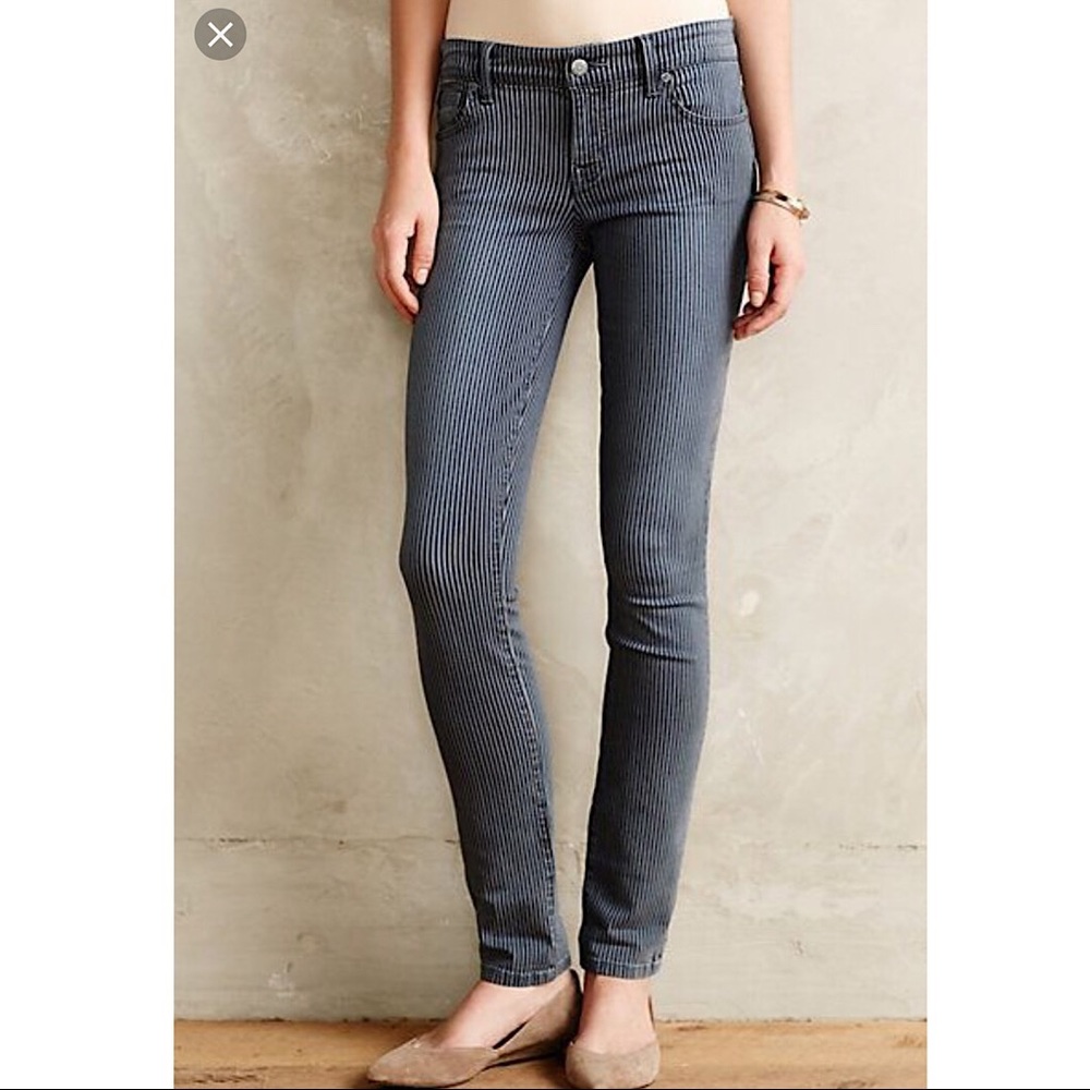 Anthropologie Level 99 skinny pinstripe jeans 28P